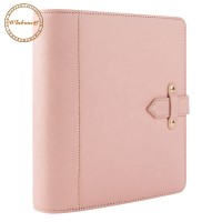 Pink faux leather custom size and color promotional personalized ring agenda planner printing and notebooks