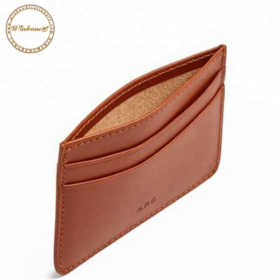 Promotional Solid Color Portable High Quality Business Leather Credit RFID Card Holder