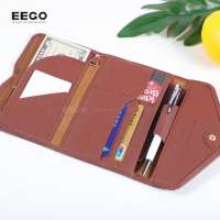 promotional gift custom high quality id window leather wallet business credit card holder